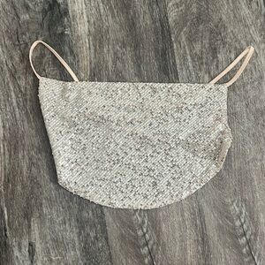 12th Tribe Champagne Gold Glitter Backless crop top